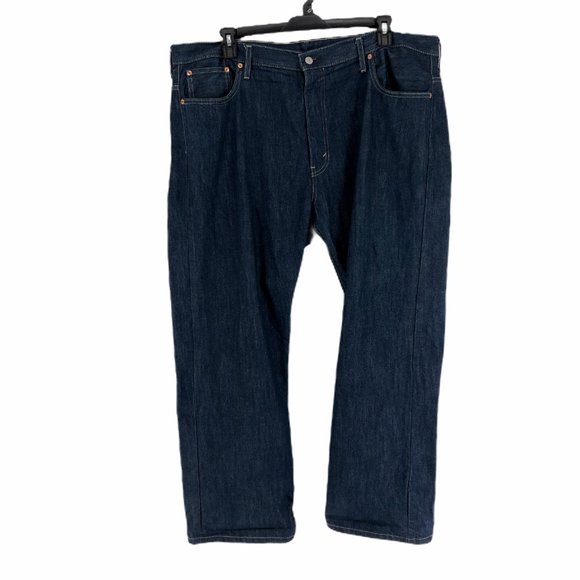 Levis Mens Blue Straight Denim Jeans Size 42X30 - Picture 1 of 8